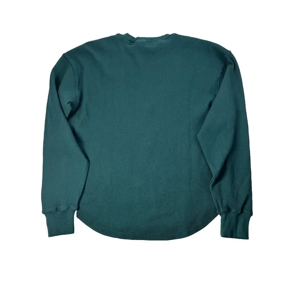 American Giant Thermal Crew Top Womens XS Waffle Knit Botanical Green Shirt USA - Picture 2 of 9